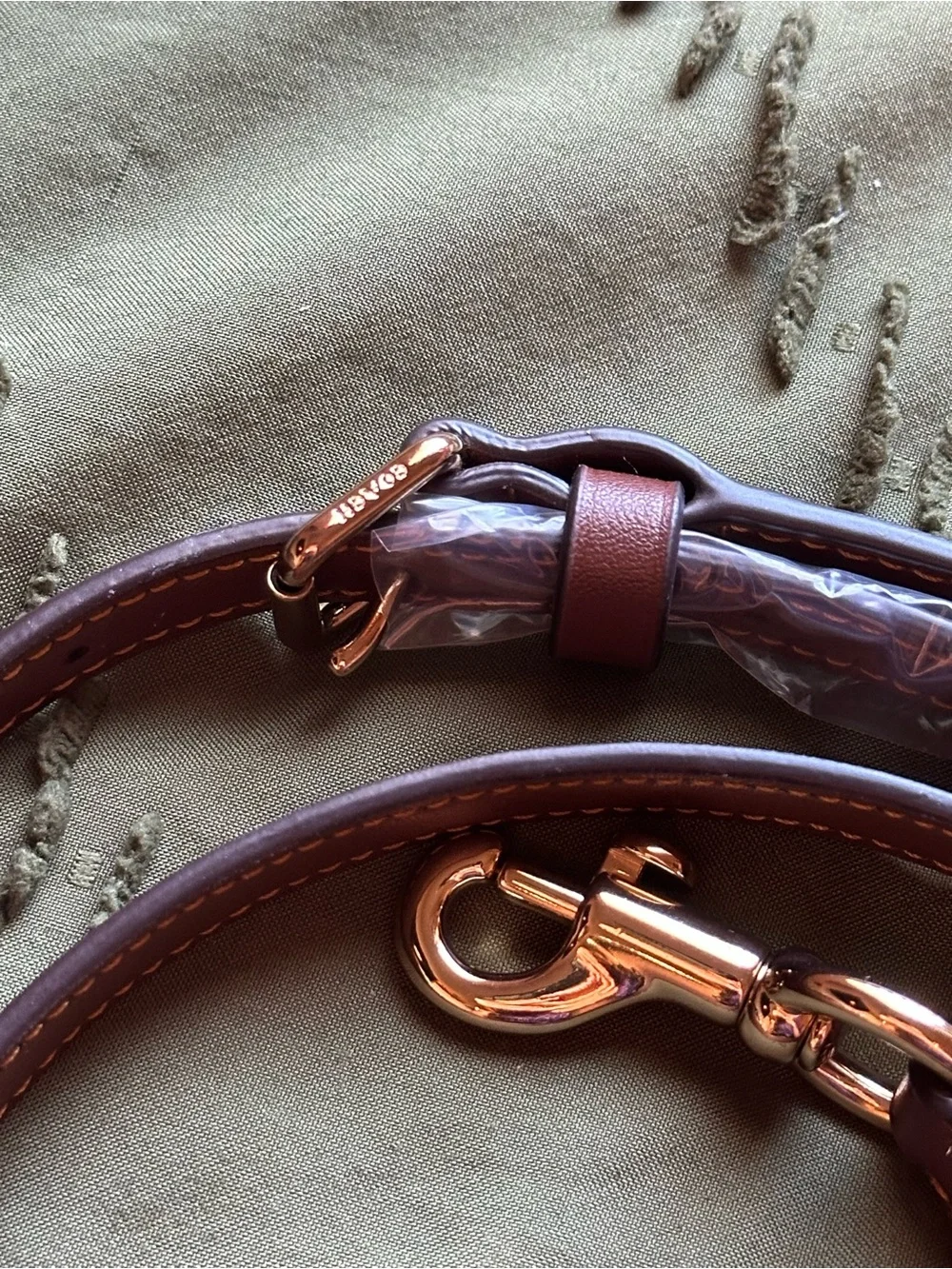Coach Leather Crossbody Strap in Tan/Gold with Gold Hardware